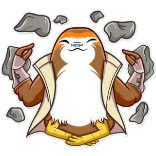 😌 4e709465 Meditation, Schwebende Steine, Tier, Cartoon telegram sticker