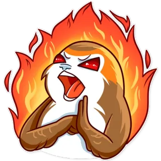 😡 aca6e09f wütend, rasend, Feuer, brennend, rot, Cartoon, schreiend, expressiv telegram sticker