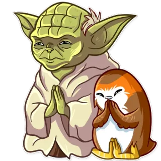 🙏 caae6630 Yoda Star Wars Yoda, Porg, Star Wars, süß, friedlich, Meditation telegram sticker