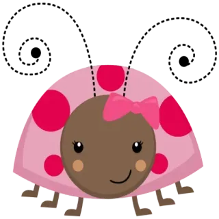 Ⓜ️ 2e5c2a0e biedronka, różowy, robak, słodki, kreskówka whatsapp sticker