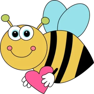 Ⓜ️ 3c5a4d82 pszczoła, serce, miłość, kreskówka, słodki, zwierzę whatsapp sticker