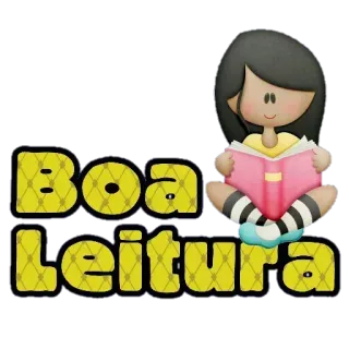 Ⓜ️ 4de7a51f Boa Leitura książka, czytanie, dziewczyna, kreskówka, edukacja whatsapp sticker