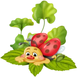 Ⓜ️ 67b70d73 biedronka, owad, natura, liście, słodki, kreskówka whatsapp sticker