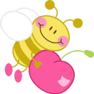 Ⓜ️ 80222f9b pszczoła, serce, uroczy, kreskówka, zwierzę, owad, latający whatsapp sticker