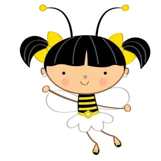 Ⓜ️ 92ad71b2 pszczoła, kreskówka, słodki, dziewczyna, skrzydła whatsapp sticker
