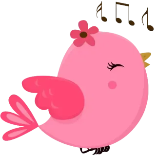 Ⓜ️ 97fd7ede ptak, różowy, kwiat, słodki, zwierzę whatsapp sticker