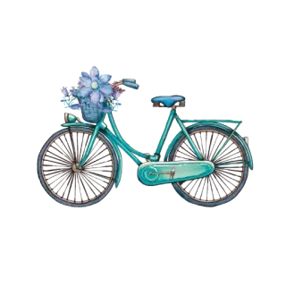 Ⓜ️ ba945b43 rower, kwiaty, koszyk, niebieski, vintage whatsapp sticker