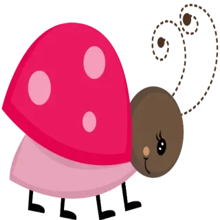 Ⓜ️ e2d00629 grzyb, słodki, kreskówka, grzyby, różowy, las whatsapp sticker