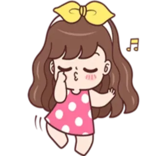 Ⓜ️ fdc6d53f uroczy, dziewczyna, kreskówka, taniec, muzyka whatsapp sticker