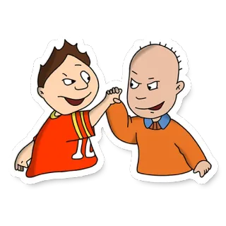 🤝 1a877160 cartoon, children, friendship, high five telegram sticker