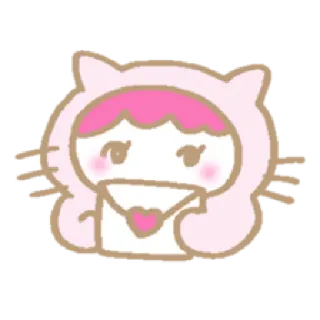 💌 1427a582 귀여운, 카와이, 고양이, 봉투, 하트, 스티커 telegram sticker
