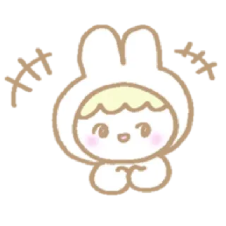 🤣 348f7603 귀여운, 토끼, 카와이, 사랑스러운, 치비, 캐릭터, 스티커 telegram sticker