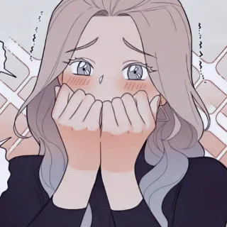 🧊 6100b235 anime girl, manga, embarrassed, cute, blushing telegram sticker