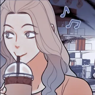 🍨 d264bddb woman, drink, coffee, iced coffee, cartoon, beverage telegram sticker