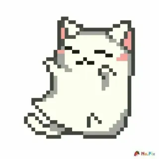 🍓 287d1dfa 고양이, 픽셀 아트, 가운데 손가락, 모욕적, 무례한, 만화 whatsapp sticker