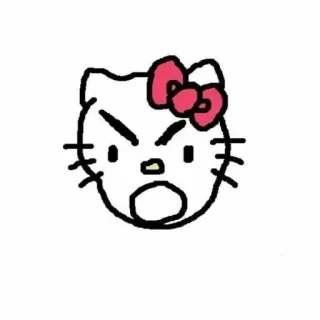 🍓 3ef288a6 Hello Kitty 헬로키티, 화난, 만화, 귀여운, 캐릭터, 고양이 whatsapp sticker