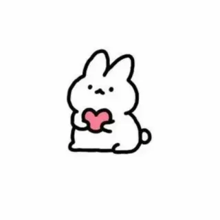 🍓 bd2faa63 토끼, 귀여운, 하트, 카와이, 동물 whatsapp sticker