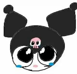 🍓 e2db3198 Kuromi 쿠로미, 슬픈, 해골, 만화, 캐릭터, 애니메이션, 우는 whatsapp sticker