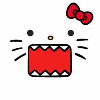 🍓 ff19d872 Hello Kitty 헬로키티, 만화, 스티커, 귀여운, 빨간 리본 whatsapp sticker