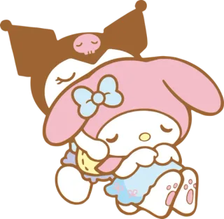 😢 1f57c2fa My Melody sanrio, kuromi, аниме, каваий, сонный, мультфильм whatsapp sticker