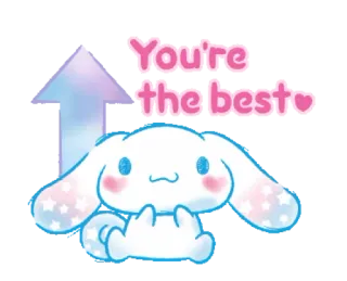 😍 ec334f7e Cinnamoroll You're the best милый, каваий, cinnamoroll, кролик, Sanrio whatsapp sticker