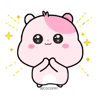 🥺 89aae836 hamster, niedlich, tier, kawaii, cartoon, rosa, glitzer telegram sticker