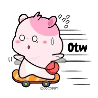 🏃‍♀️ 960d17a4 süß, tier, skateboard, cartoon, kawaii, bär, rosa, ausdruck telegram sticker