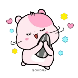 🥰 a132d4d7 Hamster, süß, Tier, kawaii, Cartoon, Samen, Herzen, entzückend telegram sticker