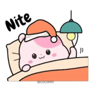 😴 c48b82ea Hamster, Schlaf, Bett, Nacht, Cartoon, Süß, Tier telegram sticker