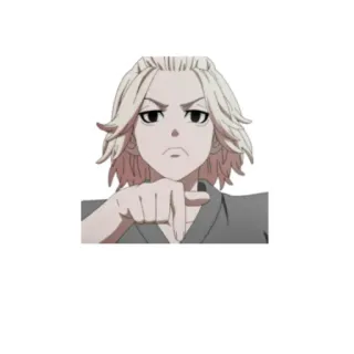 😡 69dac6f6 Mikey Tokyo Revengers Anime, Mangá, Personagem, Apontando telegram sticker