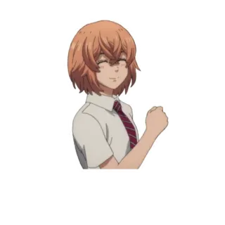 😌 9eb7d425 anime, personagem, sorrindo, uniforme escolar, feliz, fofo telegram sticker