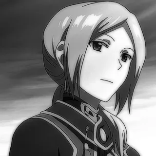 ⚔️ 11348cc9 Anime, Manga, Charakter, Porträt, Schwarzweiß, Cartoon, Mädchen telegram sticker