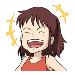 🤣 14c5c90a anime, cartoon, happy, excited, girl telegram sticker