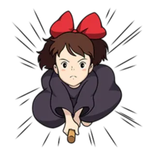 🚘 1a5236ca Kiki Kiki's Delivery Service anime, witch, flying, animation, studio ghibli telegram sticker