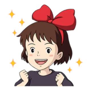 😃 de86c0f3 Kiki Kiki's Delivery Service anime, girl, witch, bow, movie, animation telegram sticker