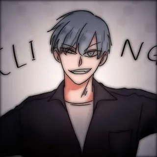 🎸 050fdd62 CLING anime, homem, grudento, expressão, desenho animado telegram sticker