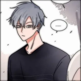 🎸 50f662b7 ......... Anime, Mangá, Desenho animado, Menino, Retrato, Cabelo grisalho telegram sticker
