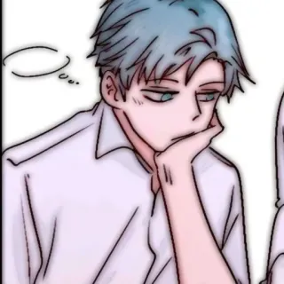 🎸 9fa32968 Anime, Mangá, Garoto, Pensativo, Estudante, Desenho animado telegram sticker