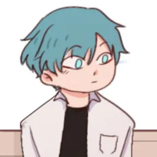 💌 bbc87c7d アニメスタイル, カートゥーン, ターコイズヘア, ポートレイト, キャラクター telegram sticker