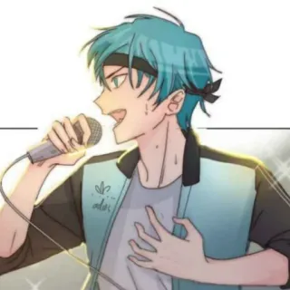 🦕 07d20d40 piosenkarz, mikrofon, gwiazda pop, idol, kpop, kreskówka, anime telegram sticker