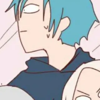 🦕 f8cb2ba4 Kreskówka, Anime, Śmieszne, Niebieskie włosy, Zaskoczony telegram sticker