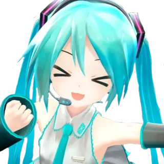 😇 577d5cf8 Hatsune Miku Anime, Vocaloid, J-Pop, Cantante virtuale, Kawaii, Carino telegram sticker