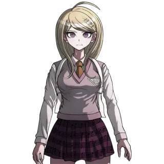 😐 5b2e981d Kaede Akamatsu Danganronpa V3: Killing Harmony Anime, Trò chơi điện tử, Nhân vật, Tóc vàng, Đồng phục học sinh telegram sticker