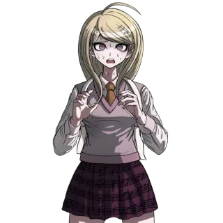 😧 9cc7044e Kaede Akamatsu Danganronpa V3: Killing Harmony Anime, Danganronpa, Kaede Akamatsu, Tóc vàng, Đồng phục học sinh, Sốc telegram sticker