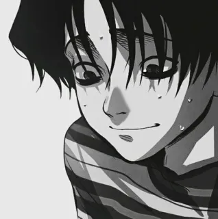 ⛓ 57f1a4a1 Anime, Manga, Portret, Czarno-białe, Ilustracja telegram sticker