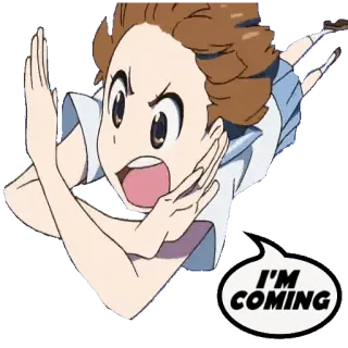 🏍 02cb636f I'M COMING anime, cartone animato, esclamazione, prossimamente telegram sticker