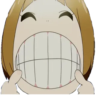 😬 47204b27 anime, adesivo, cartone animato, sorriso, denti telegram sticker