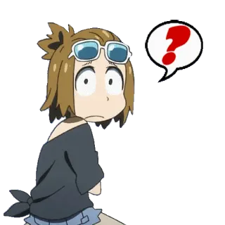 ❓ 652f668a Anime, Personaggio, Confuso, Domanda, Cartone animato telegram sticker