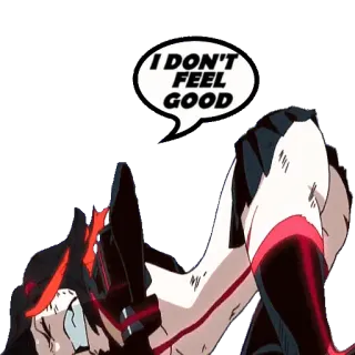 🤒 6d41ccd3 I DON'T FEEL GOOD Anime, Emozionale, Triste, Citazione telegram sticker