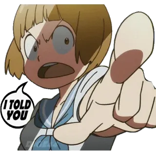 👉 84b4c8f1 I TOLD YOU Anime, Manga, Indicare, Avvertimento, Espressione telegram sticker